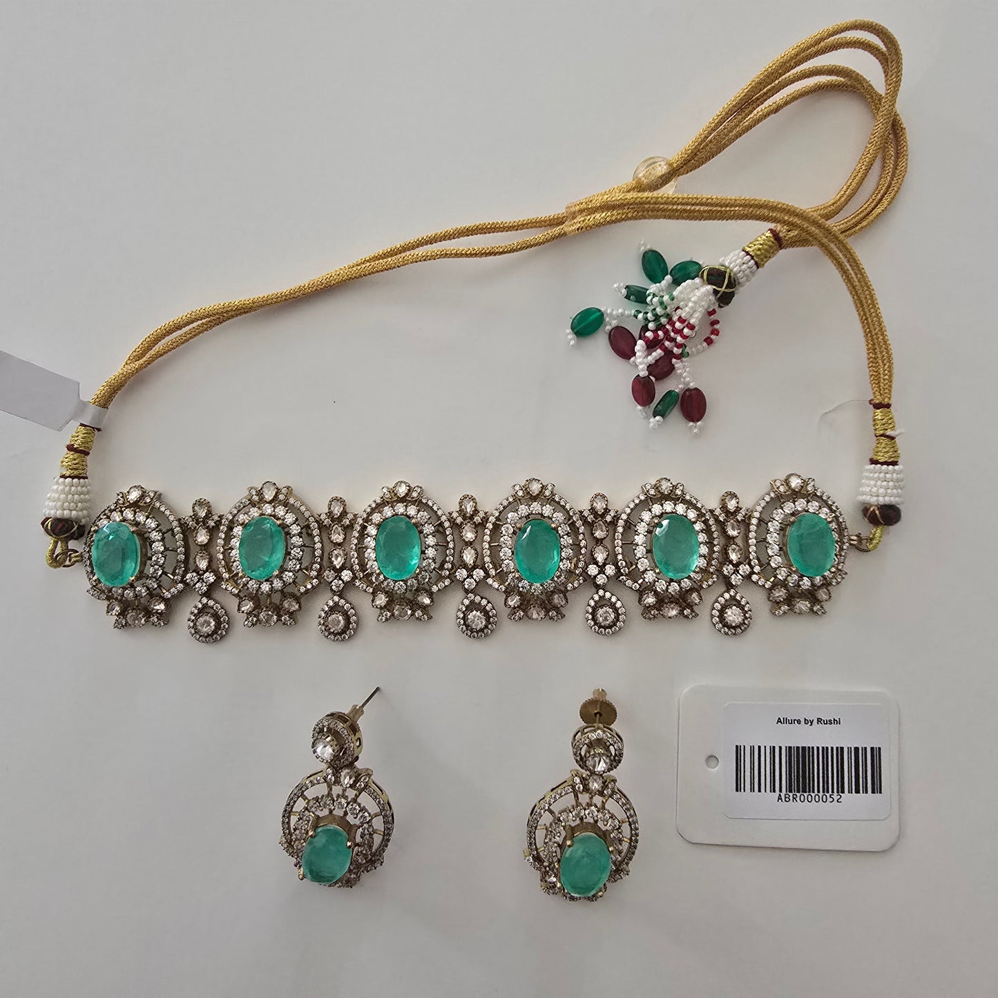 Hana · Emerald AD Choker Set | Allure Jewelry by Rushi