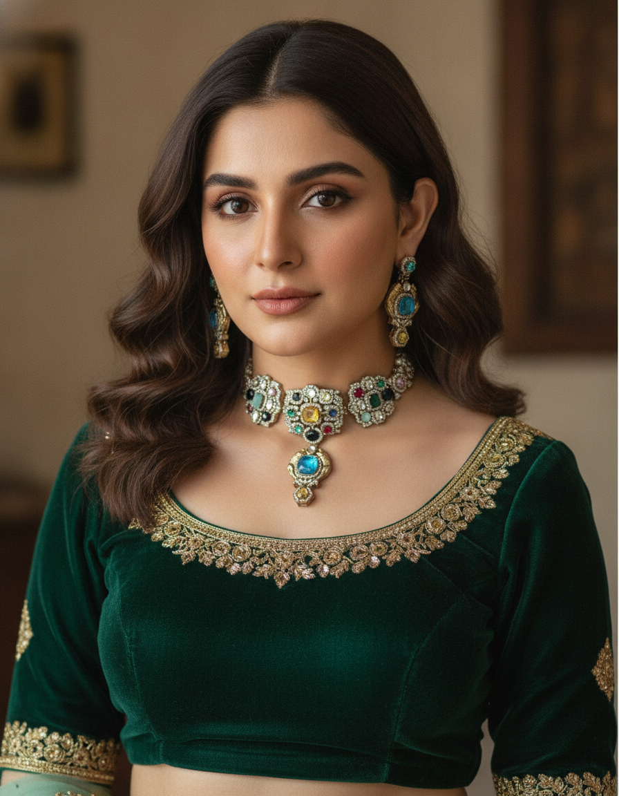 Layla · Multi · color AD Polki Necklace Set | Allure Jewelry by Rushi