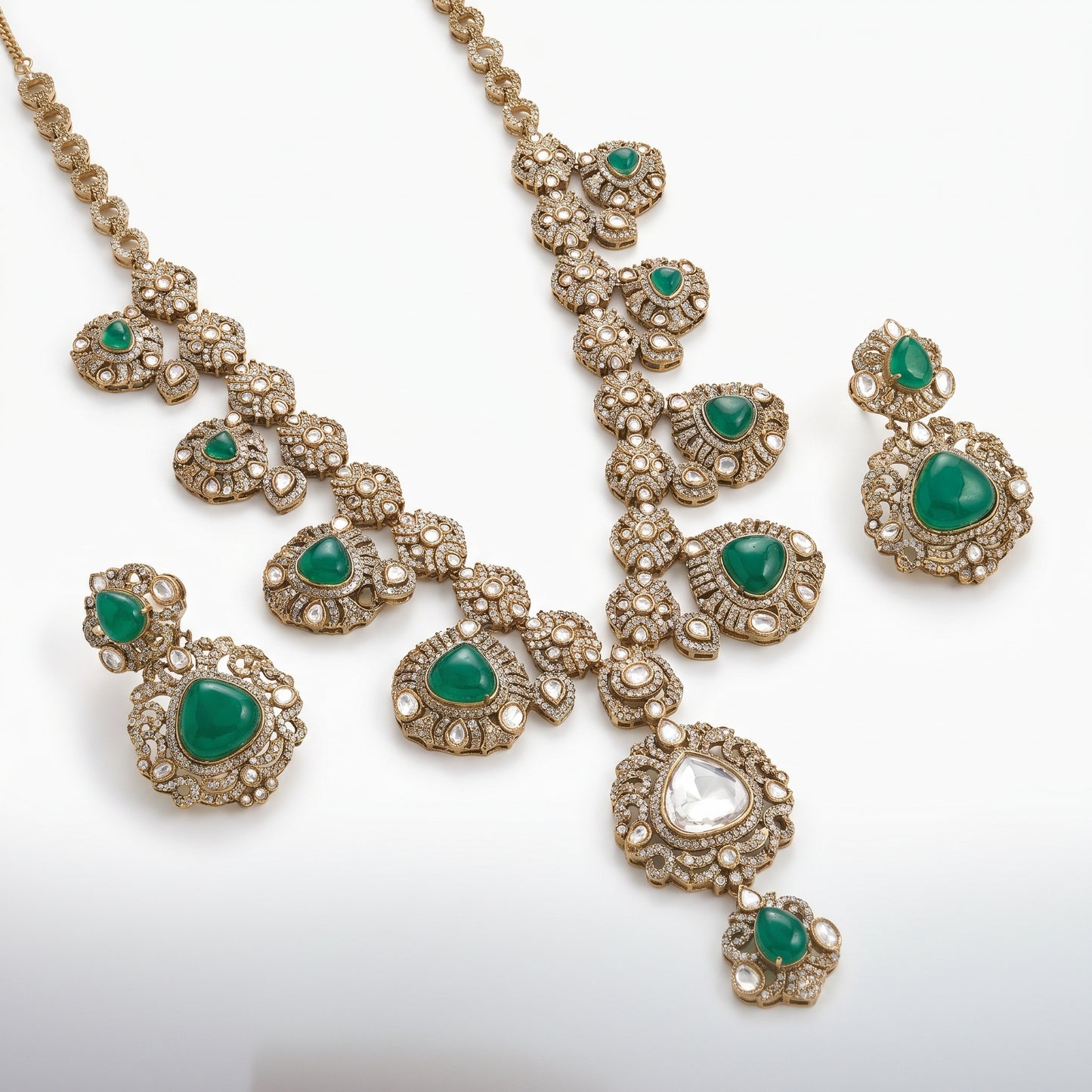 Naina · Polki Emerald Necklace Set | Allure Jewelry by Rushi