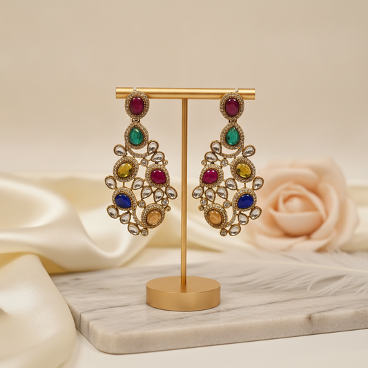 Rhea · Colorful Stone AD Dangles | Allure Jewelry by Rushi