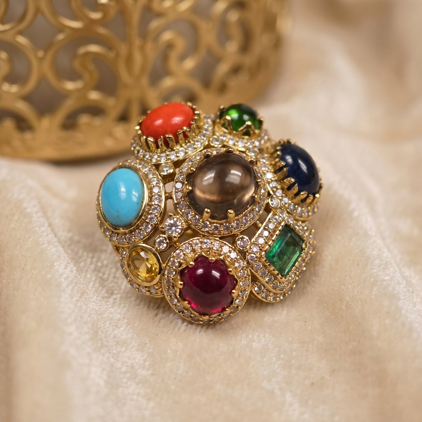 Rida · Multi · Color Gemstone AD Earrings | Allure Jewelry by Rushi