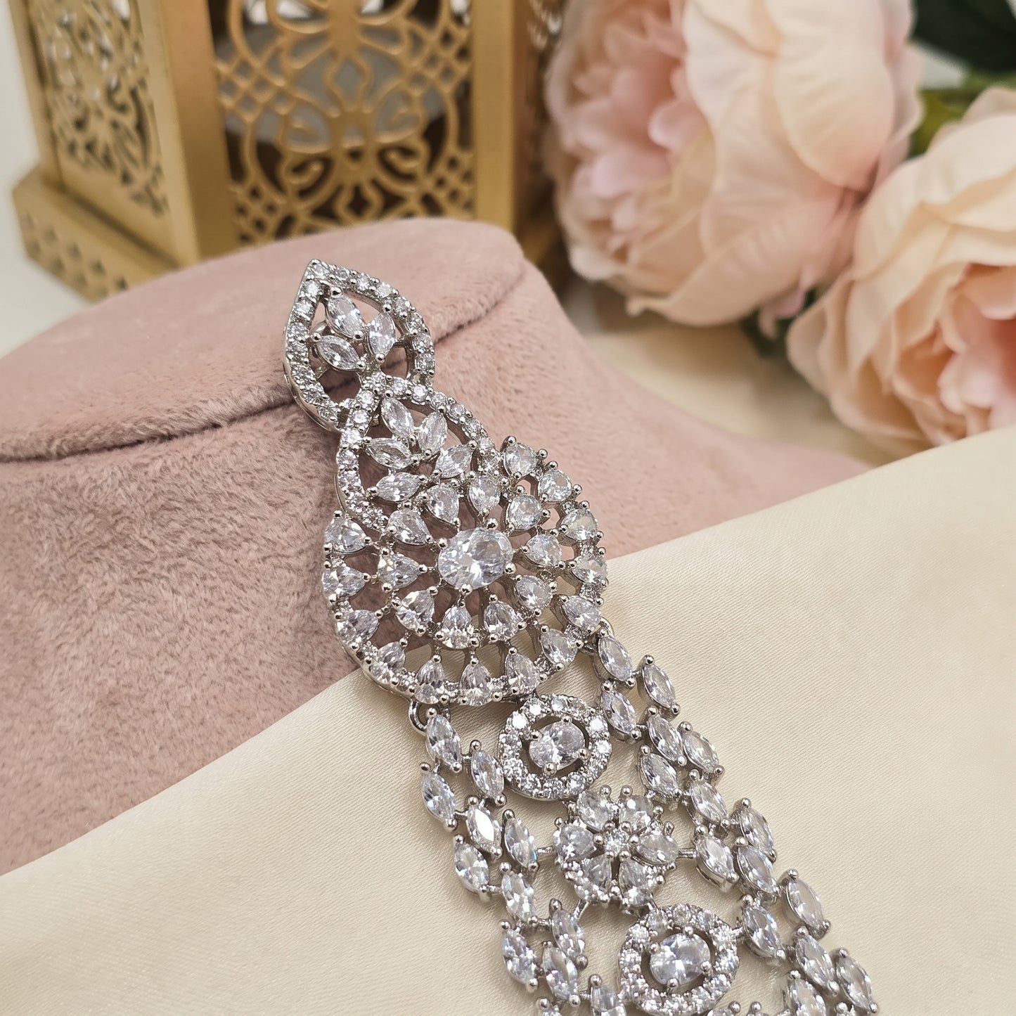 Sukhmani · Silver AD Chandelier Earrings | Allure Jewelry by Rushi