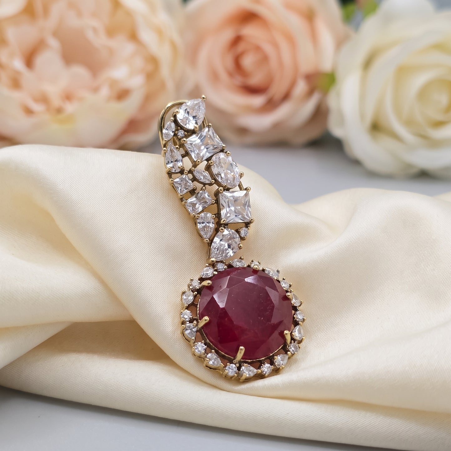 Anaya · Ruby AD Drop Earrings | Allure Jewelry by Rushi