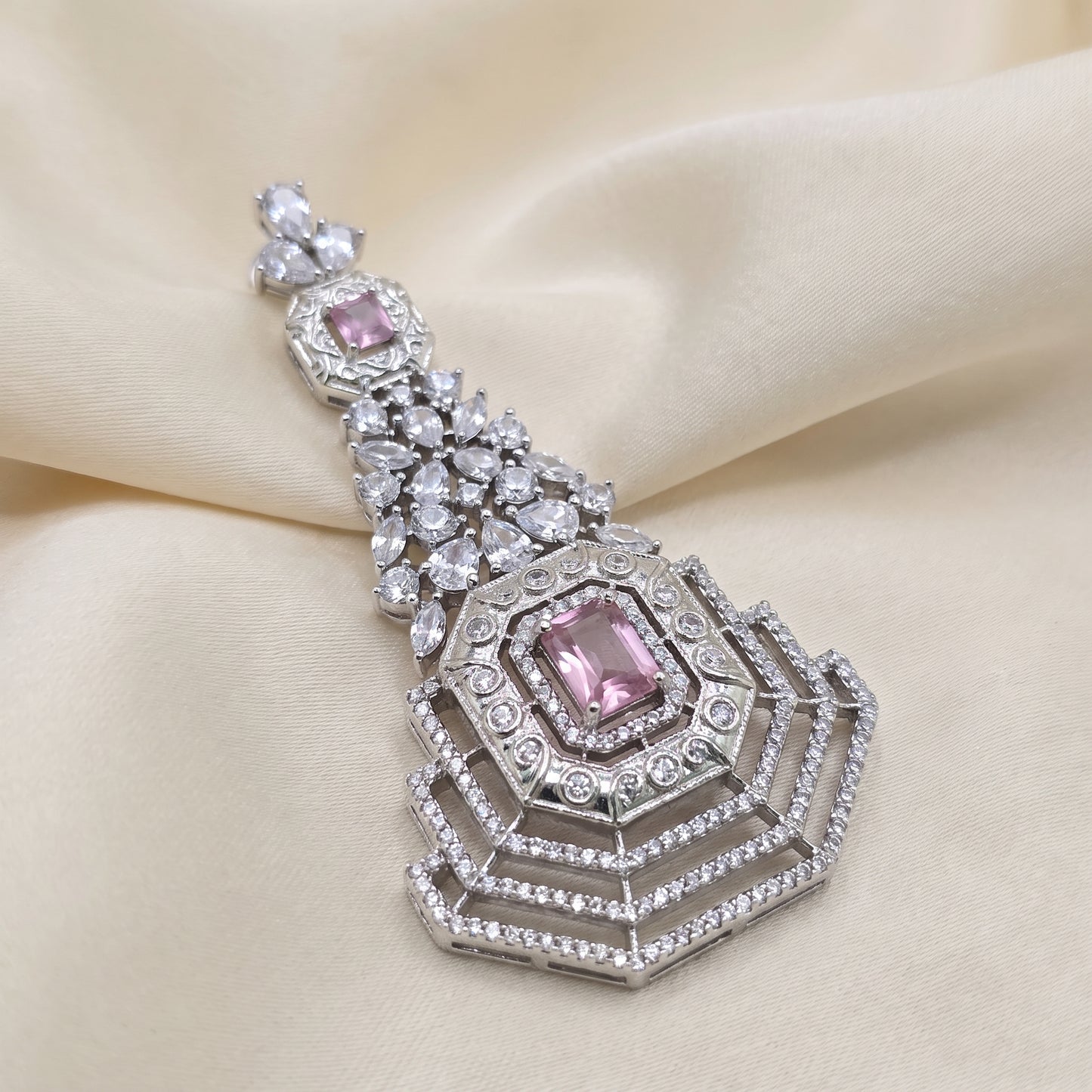 Prabhleen · Pink AD Statement Earrings | Allure Jewelry by Rushi
