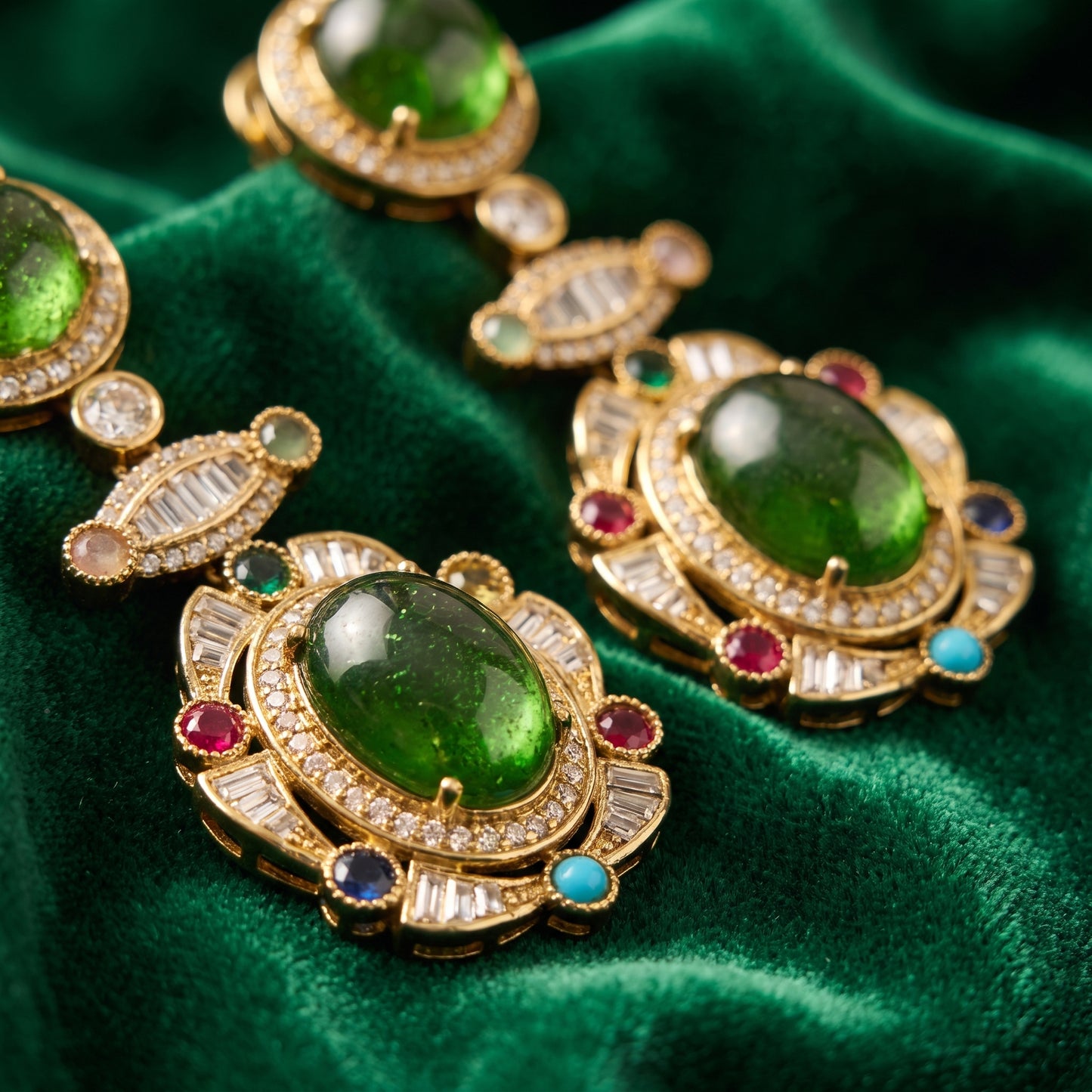 Aadhya · Green AD Drop Earrings | Allure Jewelry by Rushi