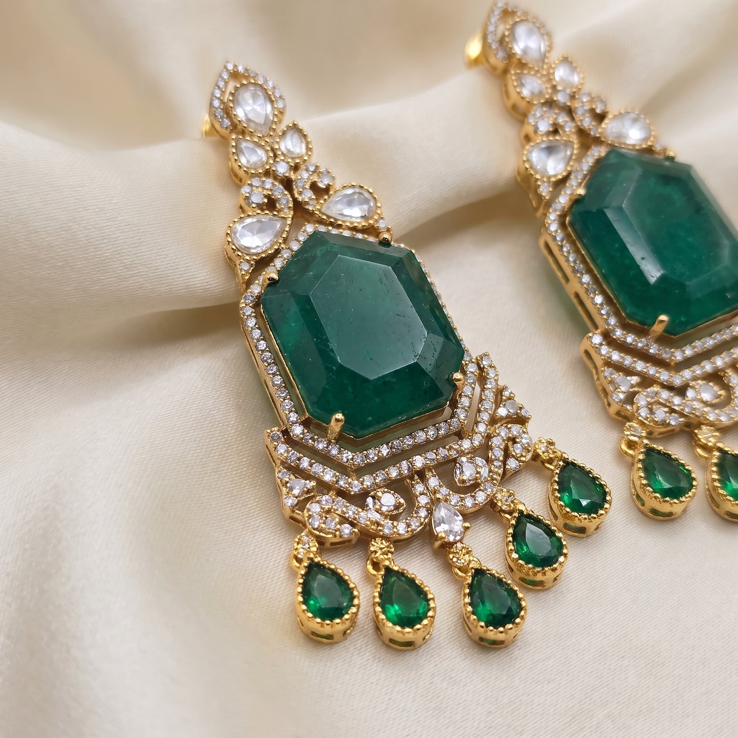 Gurleen · Emerald AD Dangler Earrings | Allure Jewelry by Rushi