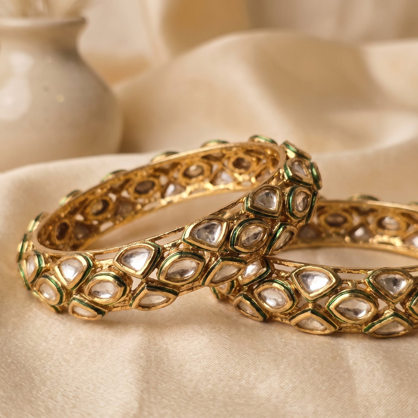 Navya · Gold Polki Bangles | Allure Jewelry by Rushi