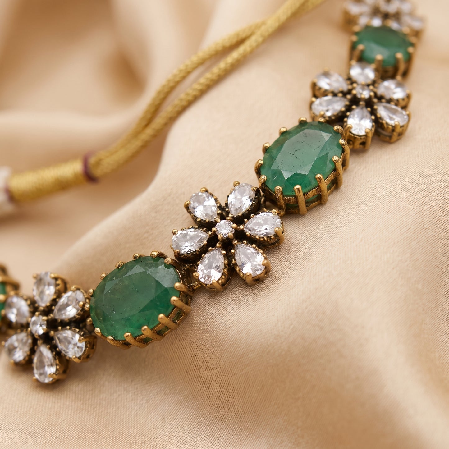 Navleen · Emerald AD Necklace Set — studio detail | Allure Jewelry by Rushi