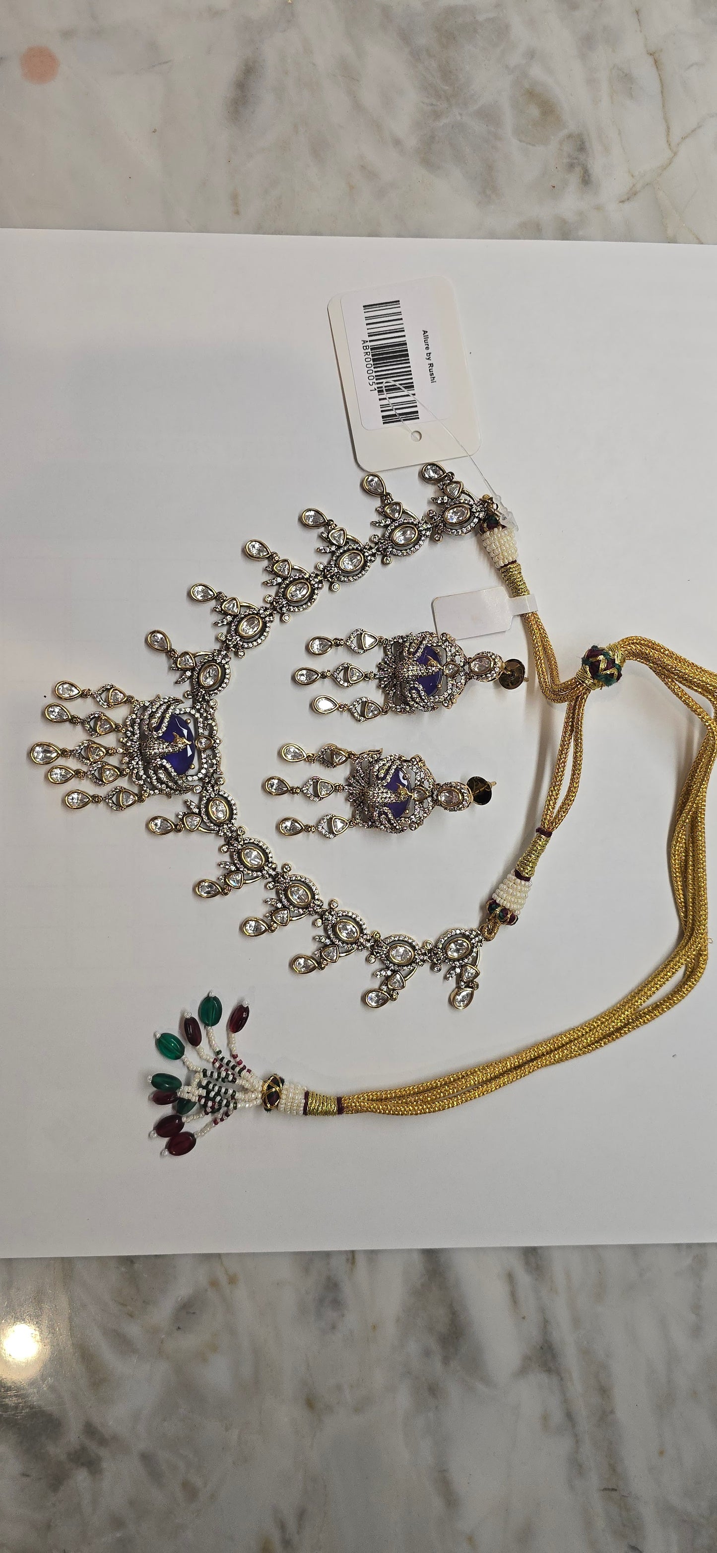 Sana · Antique Gold Blue Stone Set | Allure Jewelry by Rushi
