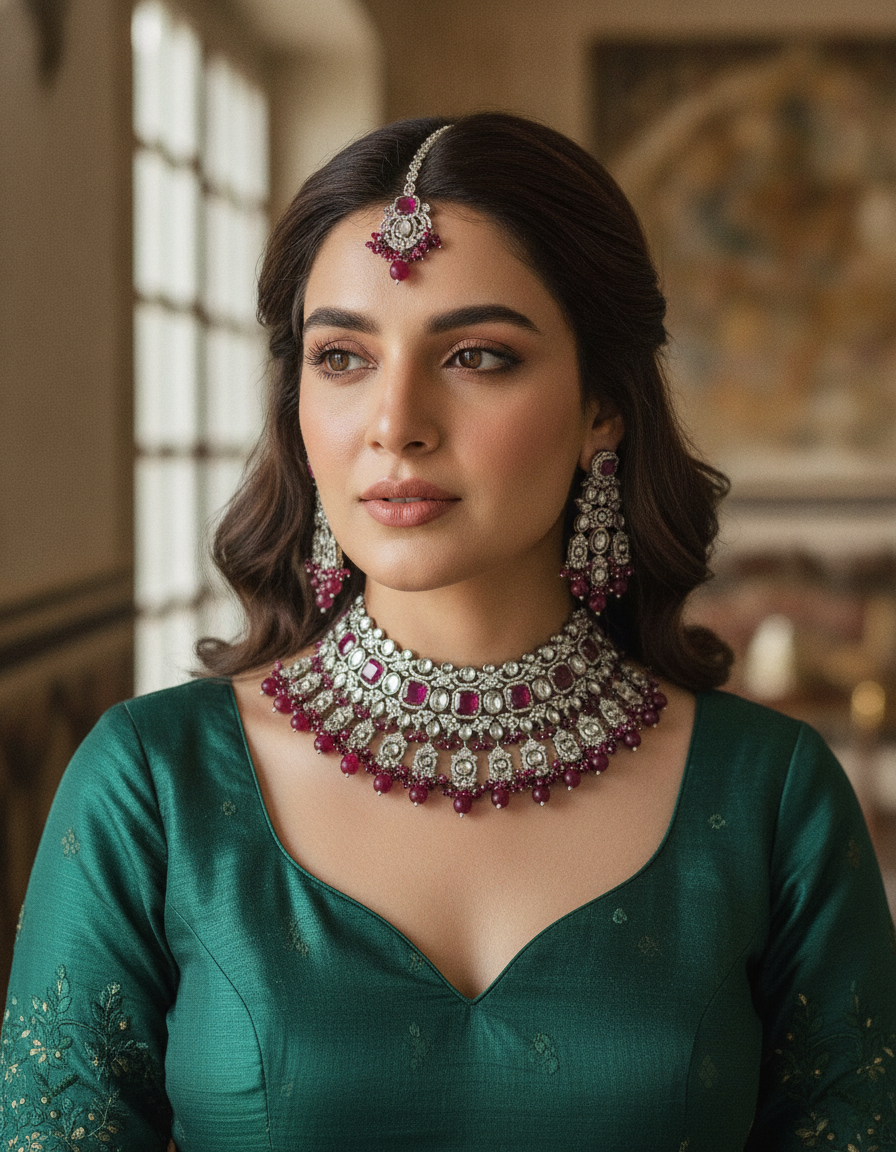 Maryam · Ruby Polki AD Bridal Set | Allure Jewelry by Rushi