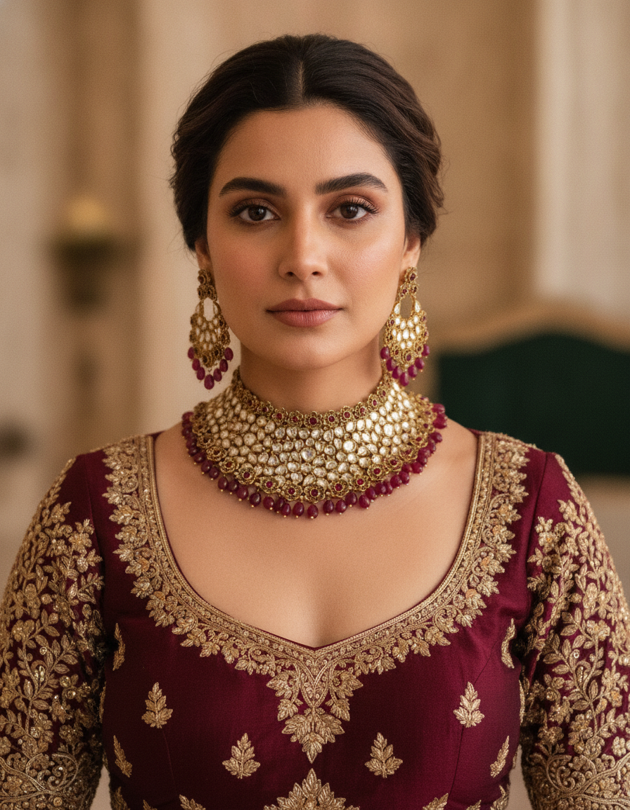 Naina · Kundan Polki Ruby Choker Set | Allure Jewelry by Rushi