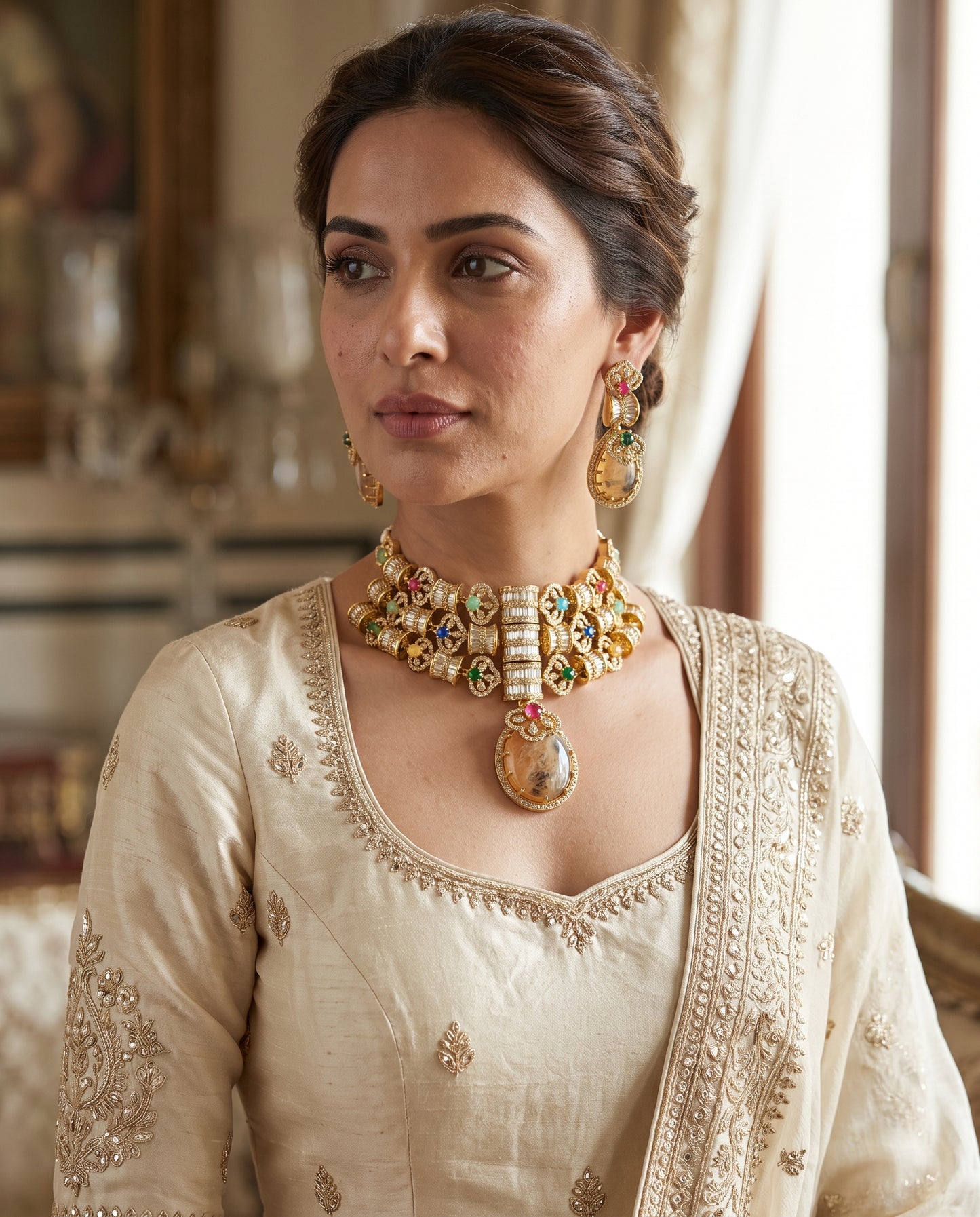 Eshe · Multicolored AD Necklace Set | Allure Jewelry by Rushi