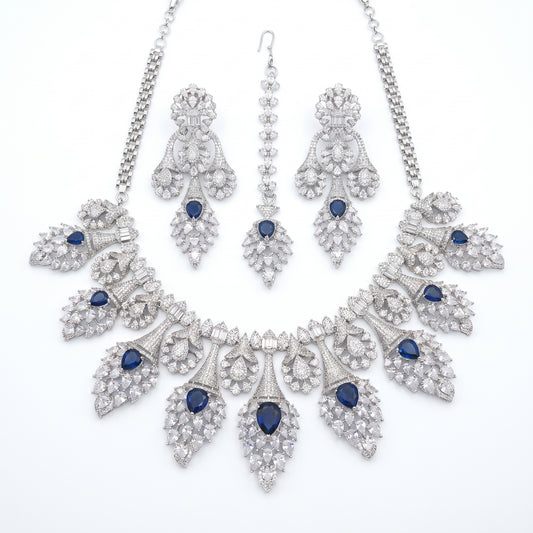 Hibba · Sapphire AD Jewelry Set — pure white studio view | Allure Jewelry by Rushi