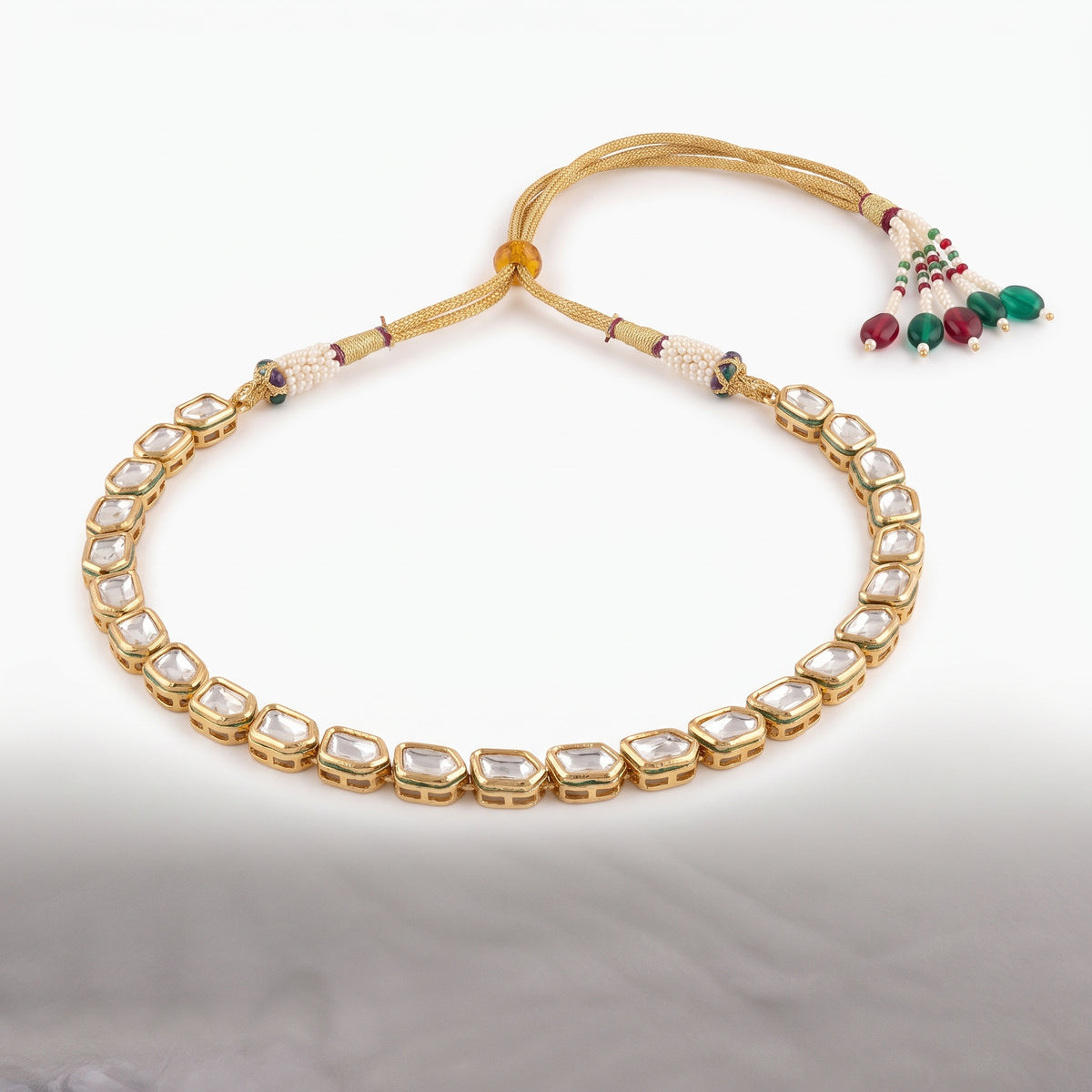 Eshe · Gold Polki Necklace Set — pure white studio view | Allure Jewelry by Rushi