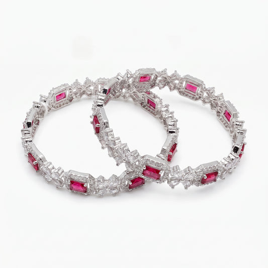 Aleena · Ruby AD Bangles — pure white studio view | Allure Jewelry by Rushi