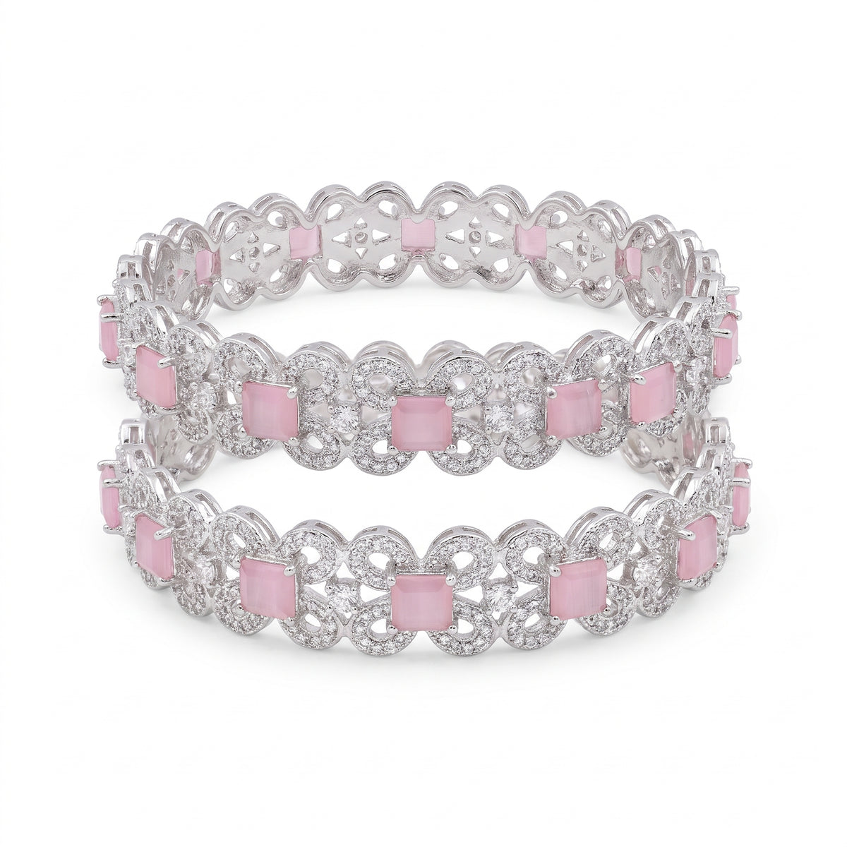 Sukhmani · Pink AD Bangles — pure white studio view | Allure Jewelry by Rushi