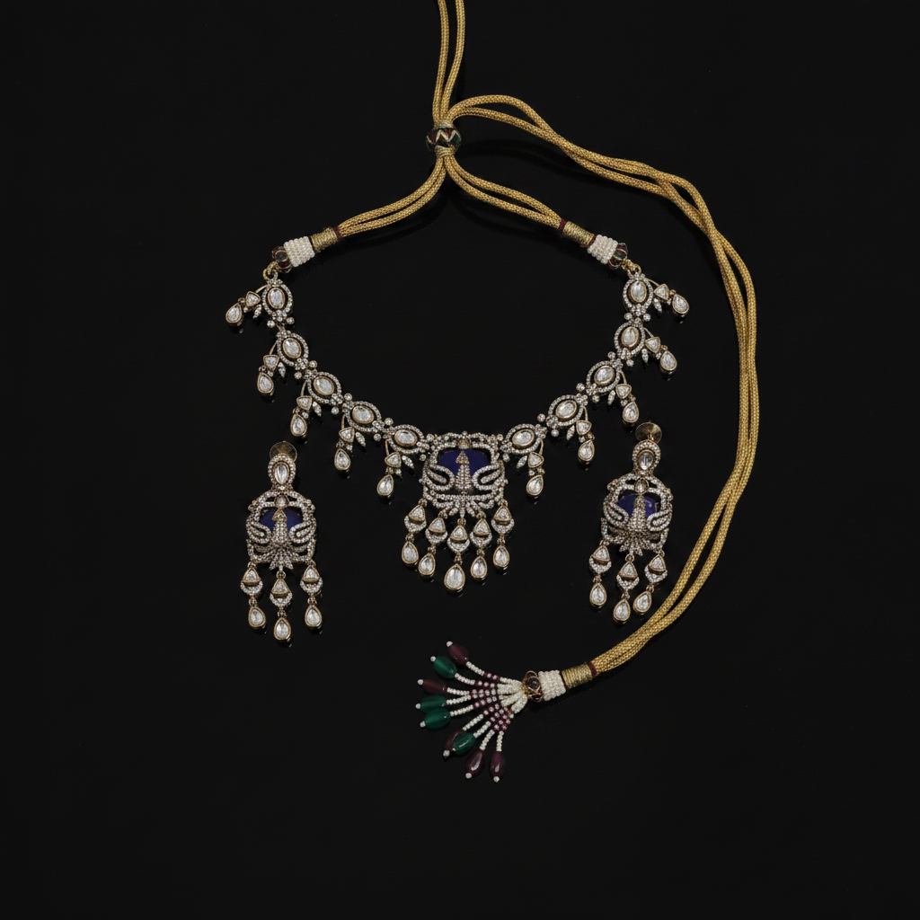 Sana · Antique Gold Blue Stone Set | Allure Jewelry by Rushi