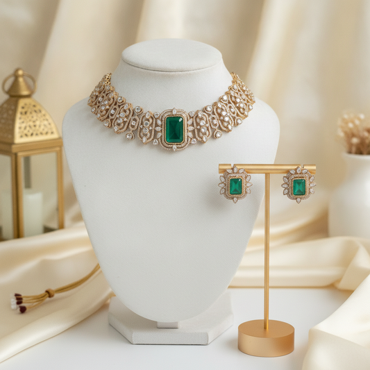 Maryam · Polki Emerald Choker Set | Allure Jewelry by Rushi