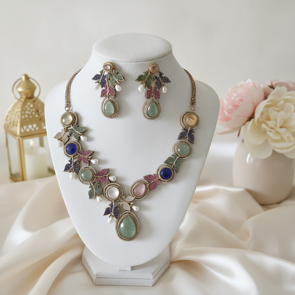 Hana · Multi · Gemstone Floral Set | Allure Jewelry by Rushi