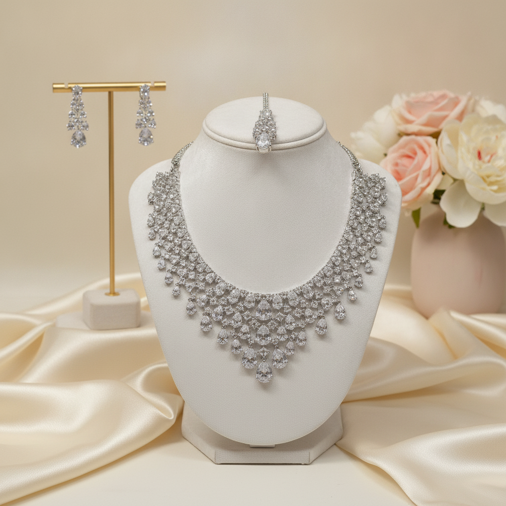 Tara · Silver AD Bridal Set | Allure Jewelry by Rushi