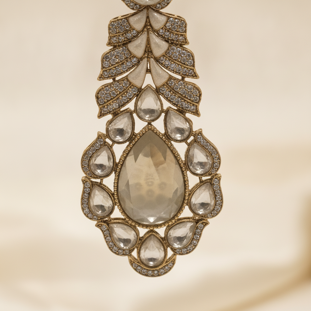 Inaya · Polki Style AD Dangle Earrings | Allure Jewelry by Rushi