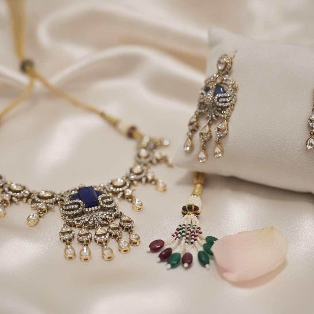 Sana · Antique Gold Blue Stone Set