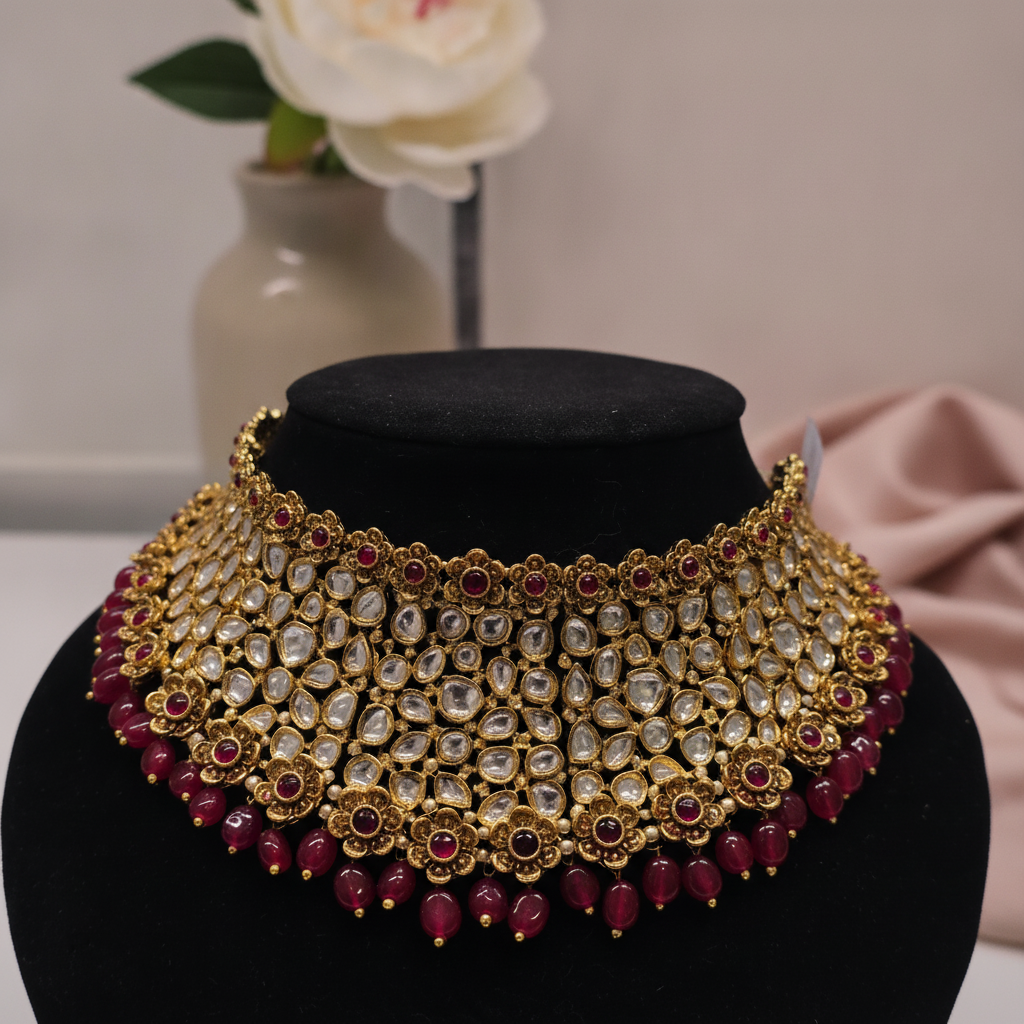 Naina · Kundan Polki Ruby Choker Set | Allure Jewelry by Rushi