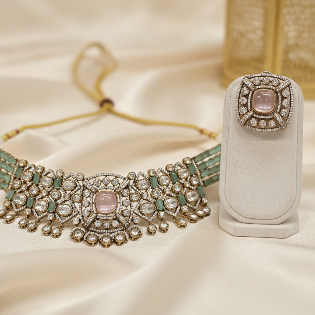 Mahnoor · Antique AD Necklace Set | Allure Jewelry by Rushi