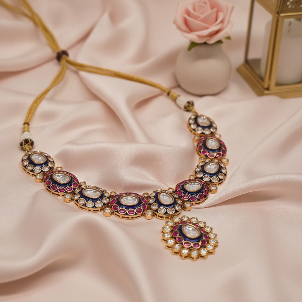 Reem · Polki Kundan Ruby Enamel Set | Allure Jewelry by Rushi