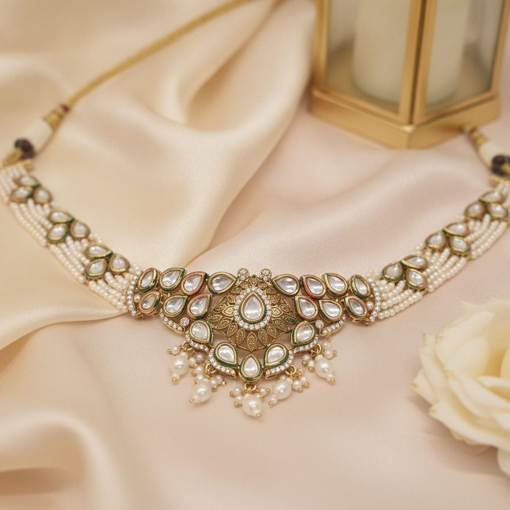 Rukhsar · Polki Pearl Choker Set | Allure Jewelry by Rushi