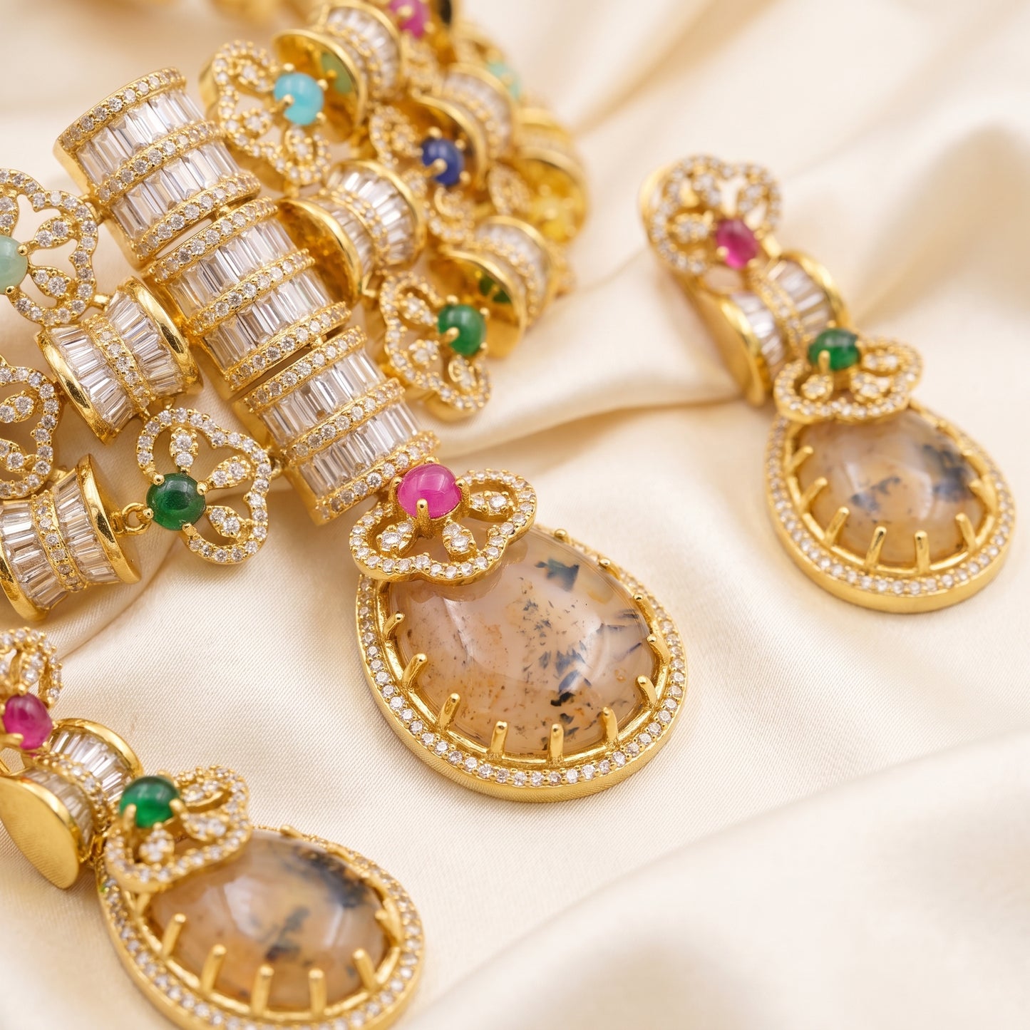 Eshe · Multicolored AD Necklace Set | Allure Jewelry by Rushi