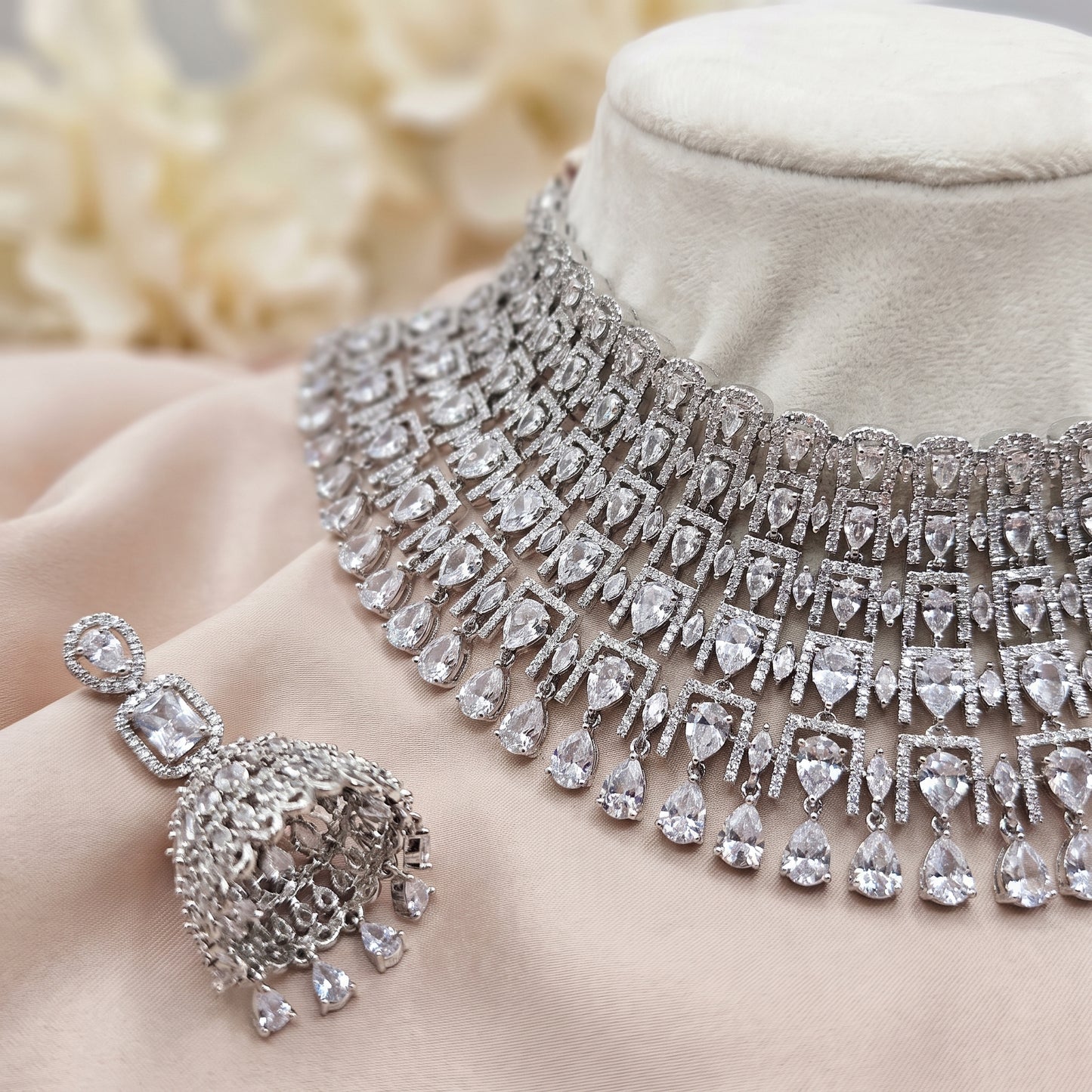 Aditi · Silver AD Choker Set | Allure Jewelry by Rushi