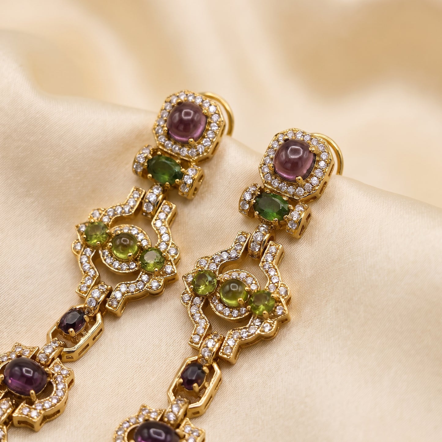 Tanvi · Emerald AD Dangler Earrings | Allure Jewelry by Rushi