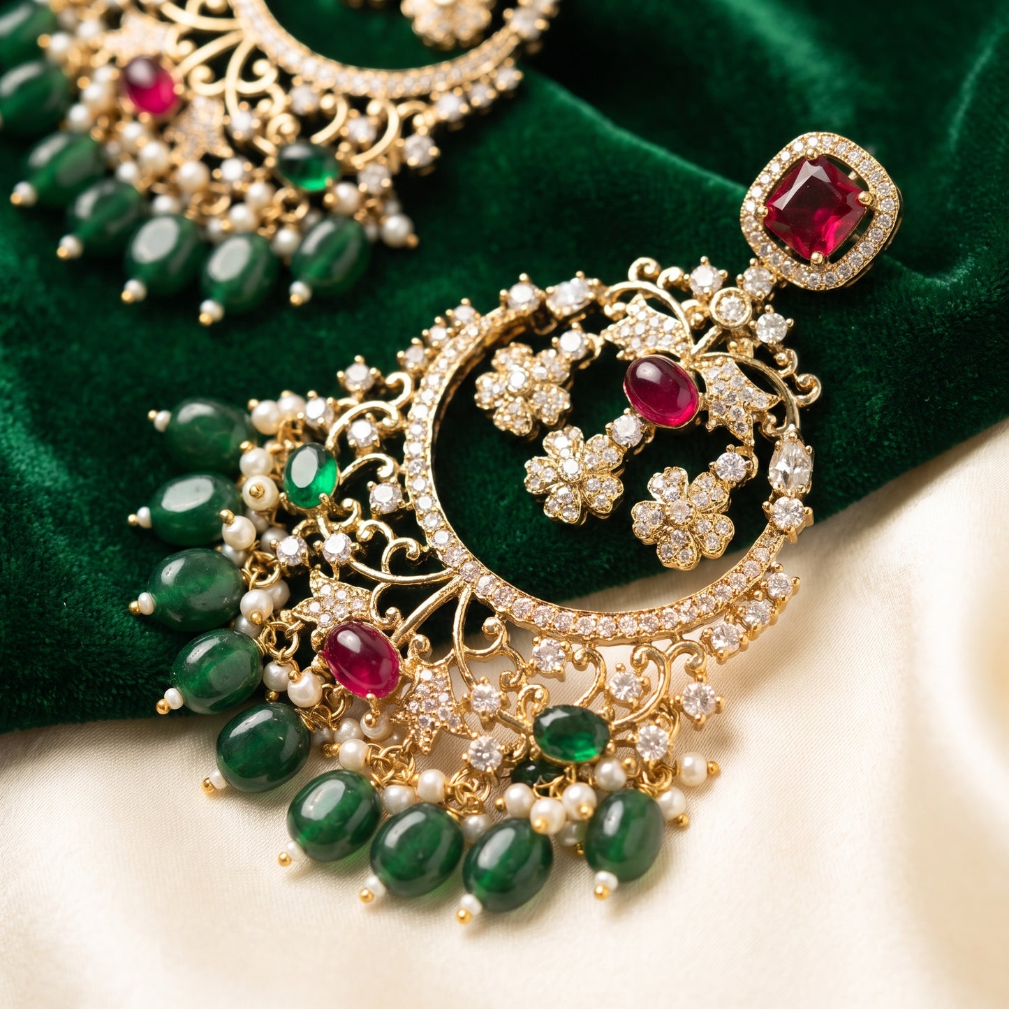 Sajal · Emerald Ruby Chandbalis | Allure Jewelry by Rushi