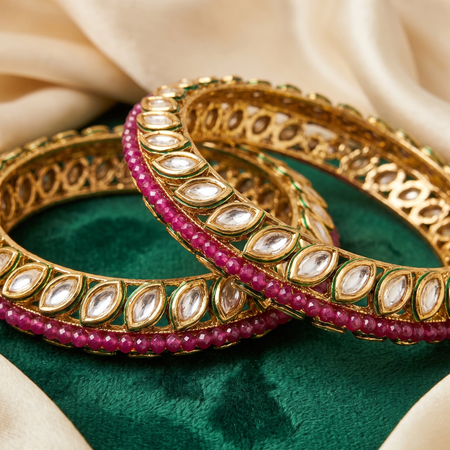 Navya · Gold Polki Bangle Set | Allure Jewelry by Rushi