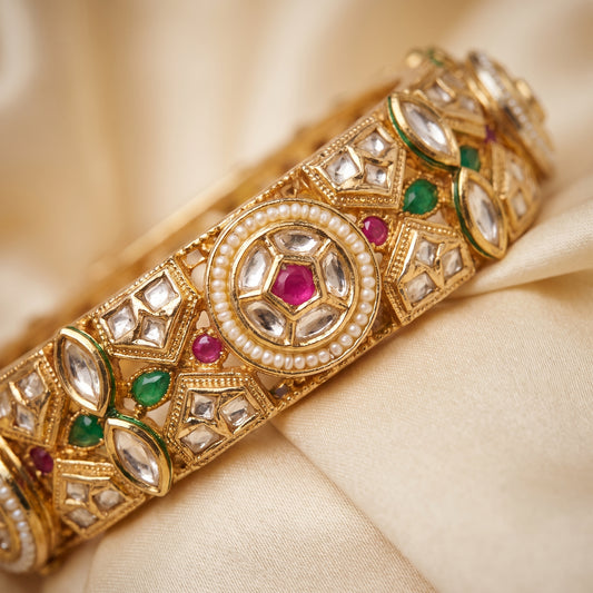 Anika · Gold Polki Pearl Bangles — studio detail | Allure Jewelry by Rushi