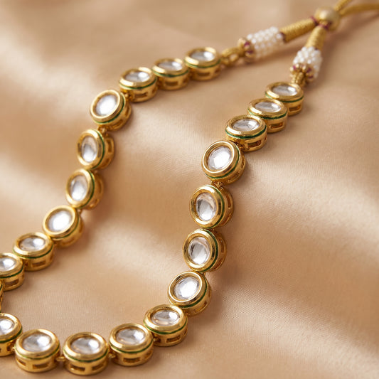 Rania · Gold Kundan Long Necklace — studio detail | Allure Jewelry by Rushi