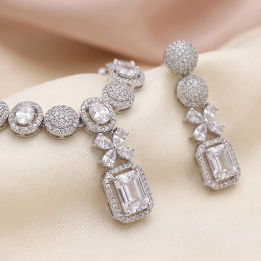 Emaan · Silver AD Choker Set necklace set — studio detail | Allure Jewelry by Rushi