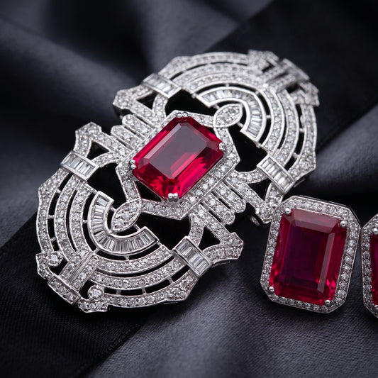 Sarika · Ruby AD Choker Set — studio detail | Allure Jewelry by Rushi