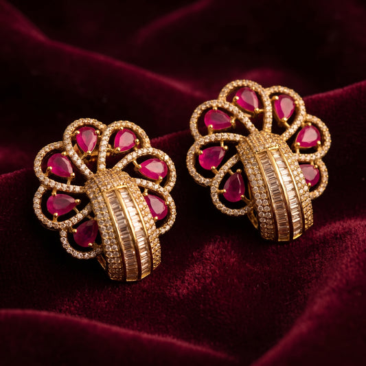 Aleezay · Ruby AD Fan Earrings — studio detail | Allure Jewelry by Rushi