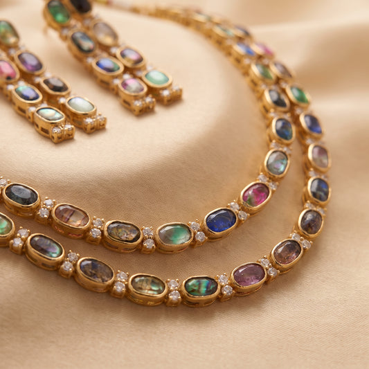 Hareem · Multi · Color Polki Necklace Set — studio detail | Allure Jewelry by Rushi
