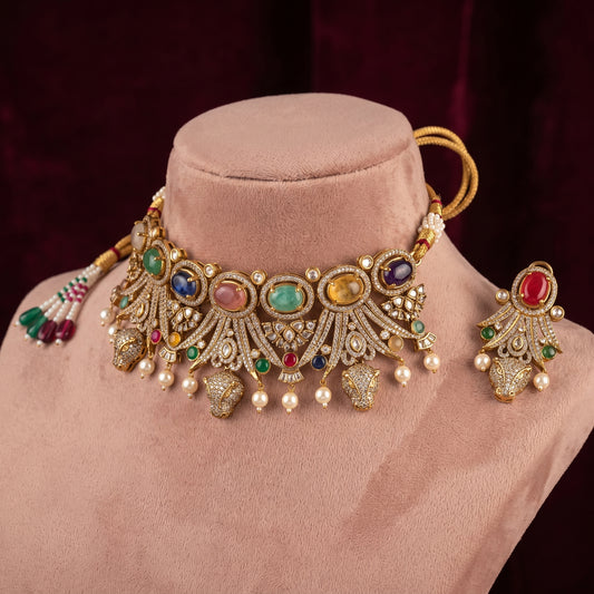 Aarohi · Multicolor Kundan Choker Set — studio detail | Allure Jewelry by Rushi