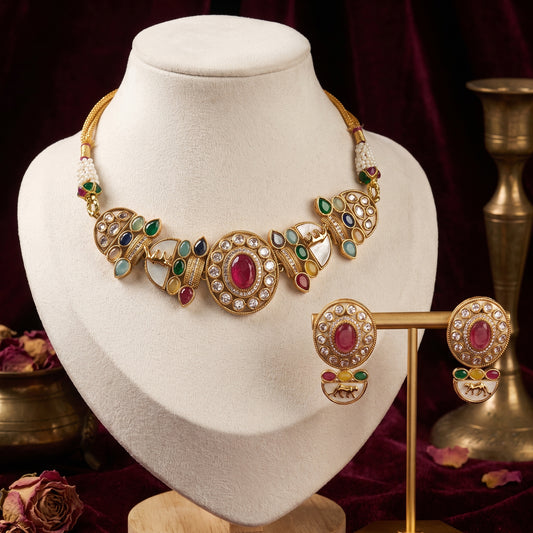 Sajal · Gold Kundan Choker Set necklace set — studio detail | Allure Jewelry by Rushi