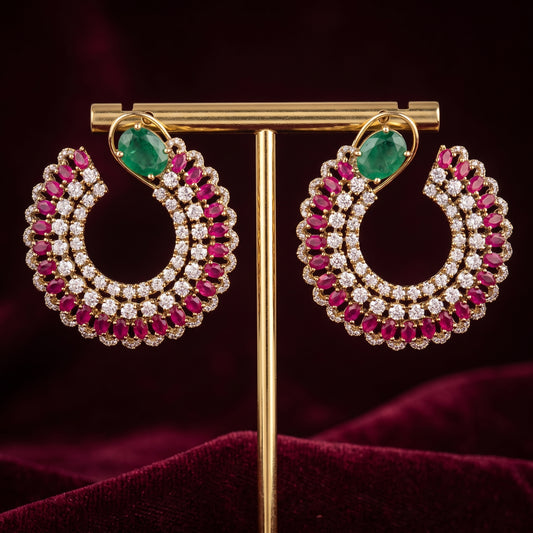 Manahil · Emerald Ruby AD Earrings — studio detail | Allure Jewelry by Rushi