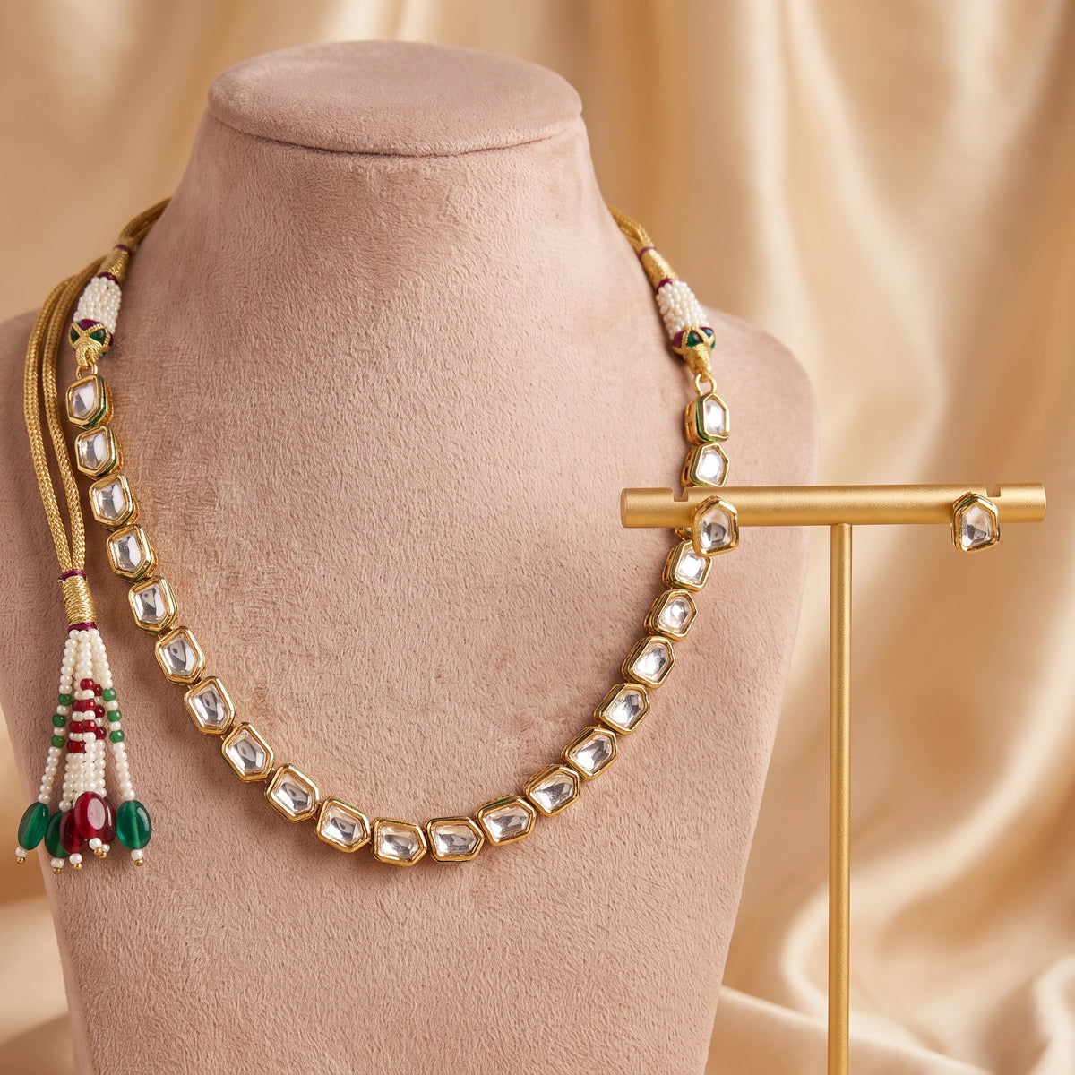 Eshe · Gold Polki Necklace Set — studio detail | Allure Jewelry by Rushi
