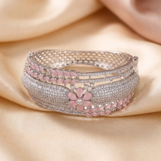 Eshe · Silver AD Pink Stone Bracelet — studio detail | Allure Jewelry by Rushi