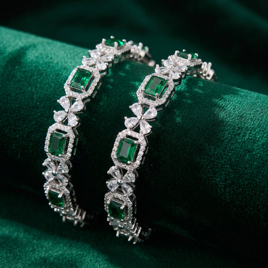 Aleena · Emerald AD Bangles — studio detail | Allure Jewelry by Rushi