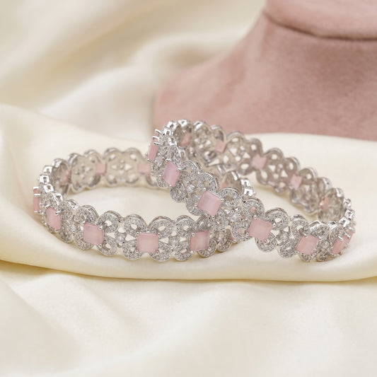 Malini · Pink AD Bangles Set — studio detail | Allure Jewelry by Rushi