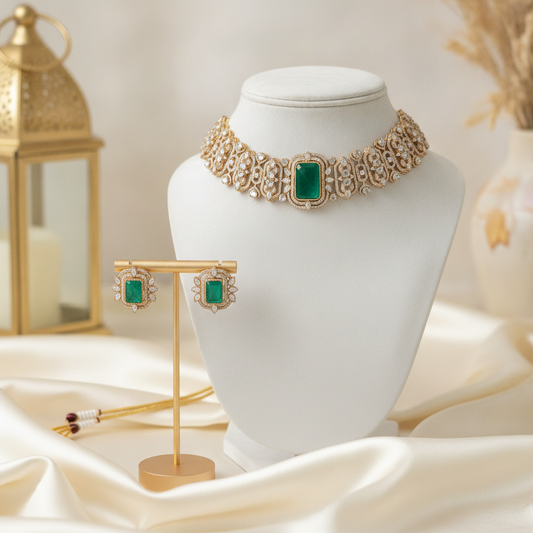 Maryam · Polki Emerald Choker Set | Allure Jewelry by Rushi