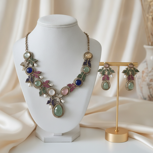 Hana · Multi · Gemstone Floral Set | Allure Jewelry by Rushi